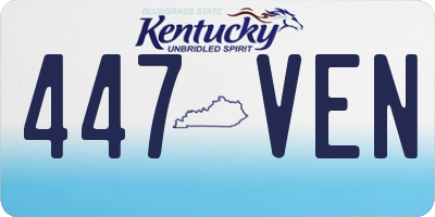 KY license plate 447VEN