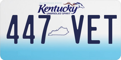 KY license plate 447VET