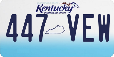KY license plate 447VEW
