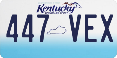 KY license plate 447VEX