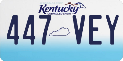 KY license plate 447VEY