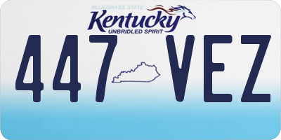 KY license plate 447VEZ