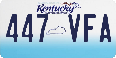 KY license plate 447VFA