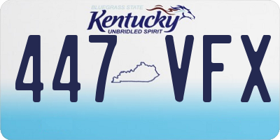 KY license plate 447VFX