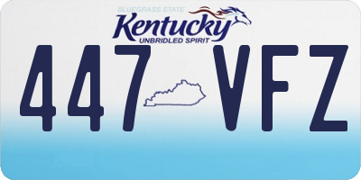 KY license plate 447VFZ