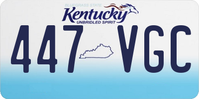 KY license plate 447VGC