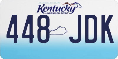 KY license plate 448JDK