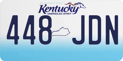 KY license plate 448JDN