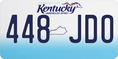 KY license plate 448JDO