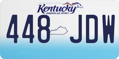 KY license plate 448JDW