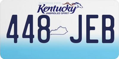 KY license plate 448JEB