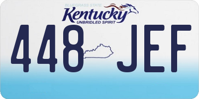 KY license plate 448JEF