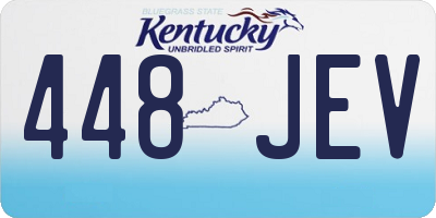 KY license plate 448JEV