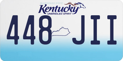 KY license plate 448JII