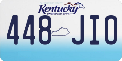 KY license plate 448JIO