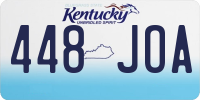 KY license plate 448JOA