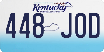 KY license plate 448JOD