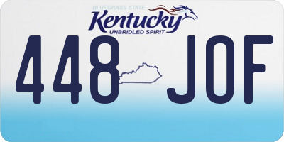KY license plate 448JOF