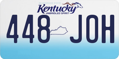 KY license plate 448JOH
