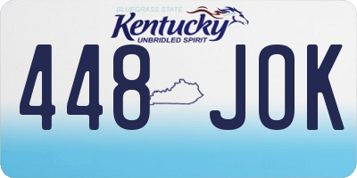 KY license plate 448JOK