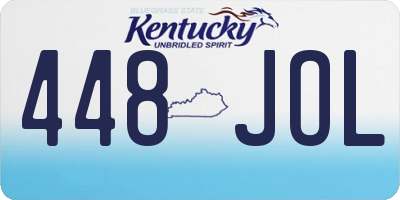 KY license plate 448JOL