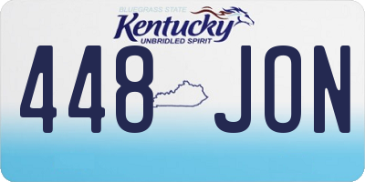 KY license plate 448JON