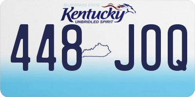 KY license plate 448JOQ
