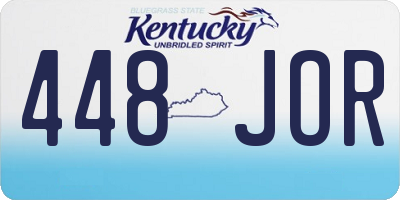 KY license plate 448JOR