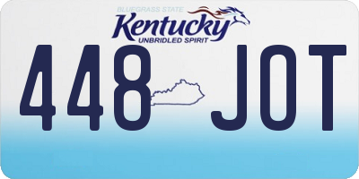 KY license plate 448JOT