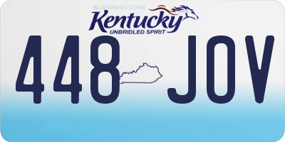 KY license plate 448JOV