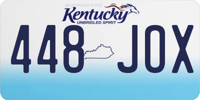 KY license plate 448JOX