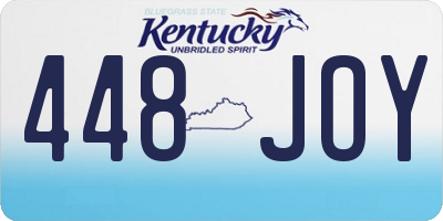KY license plate 448JOY