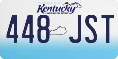 KY license plate 448JST