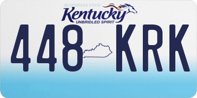 KY license plate 448KRK