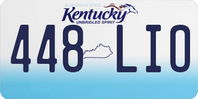 KY license plate 448LIO