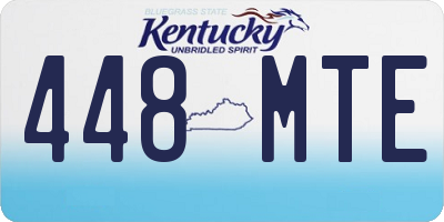 KY license plate 448MTE
