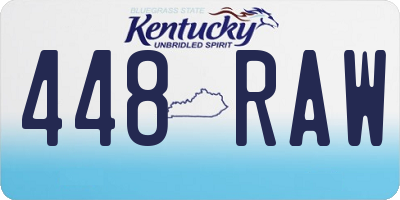 KY license plate 448RAW