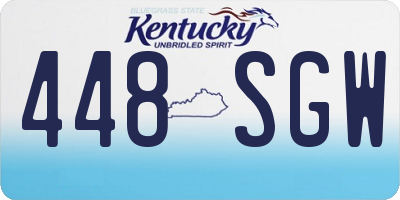 KY license plate 448SGW