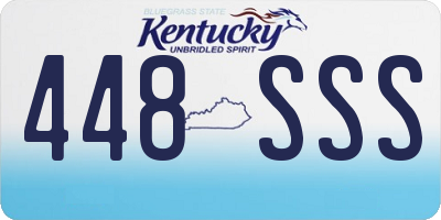 KY license plate 448SSS