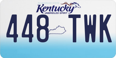 KY license plate 448TWK