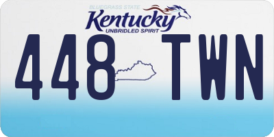 KY license plate 448TWN