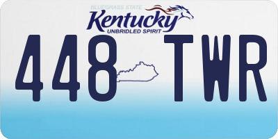 KY license plate 448TWR