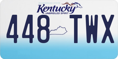 KY license plate 448TWX