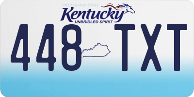 KY license plate 448TXT