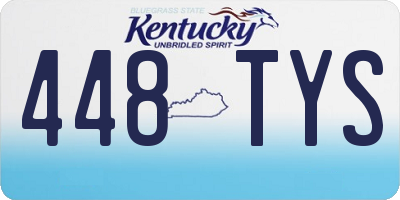 KY license plate 448TYS