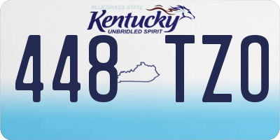 KY license plate 448TZO