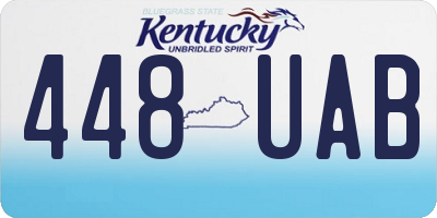 KY license plate 448UAB
