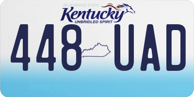 KY license plate 448UAD