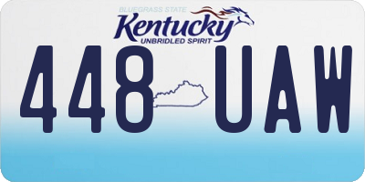 KY license plate 448UAW