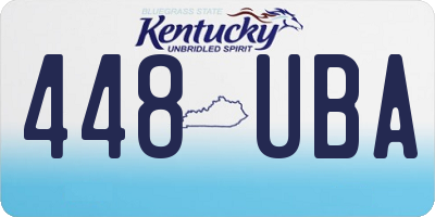 KY license plate 448UBA